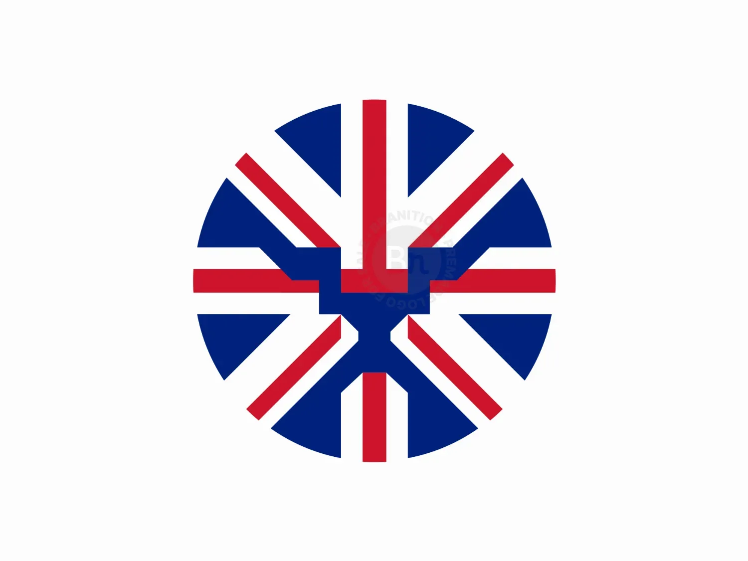Lion Face With Brittish Flag Logo