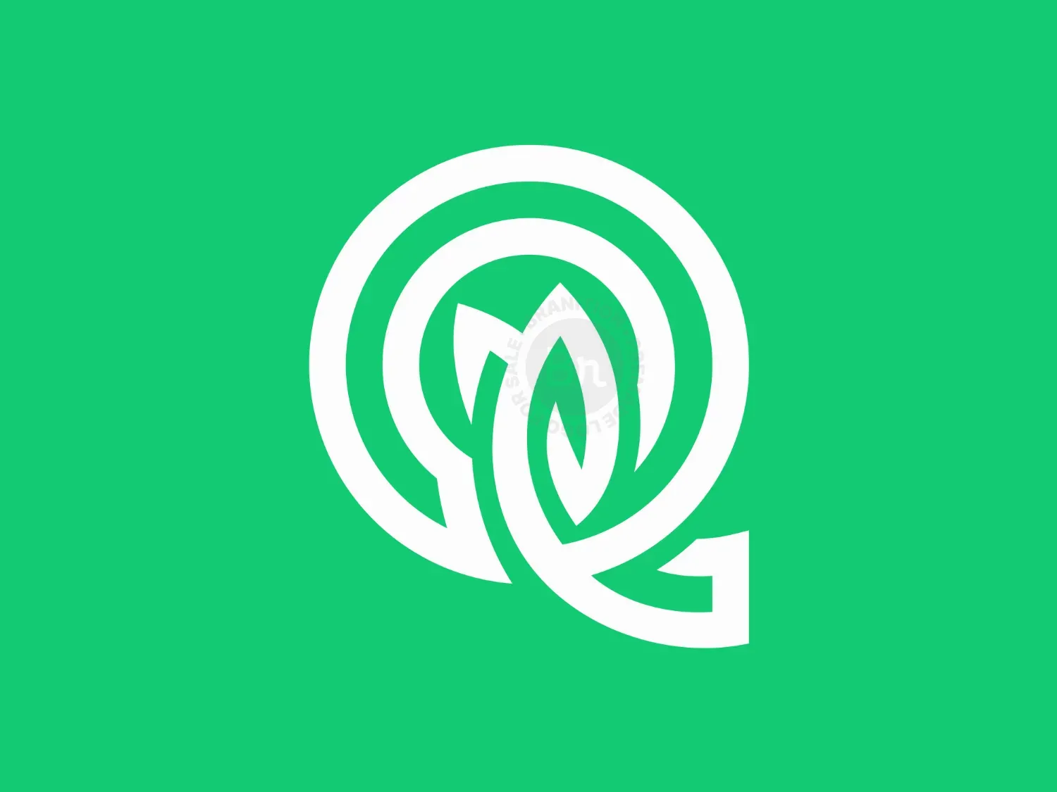 Letter Q Leaves Simple Logo