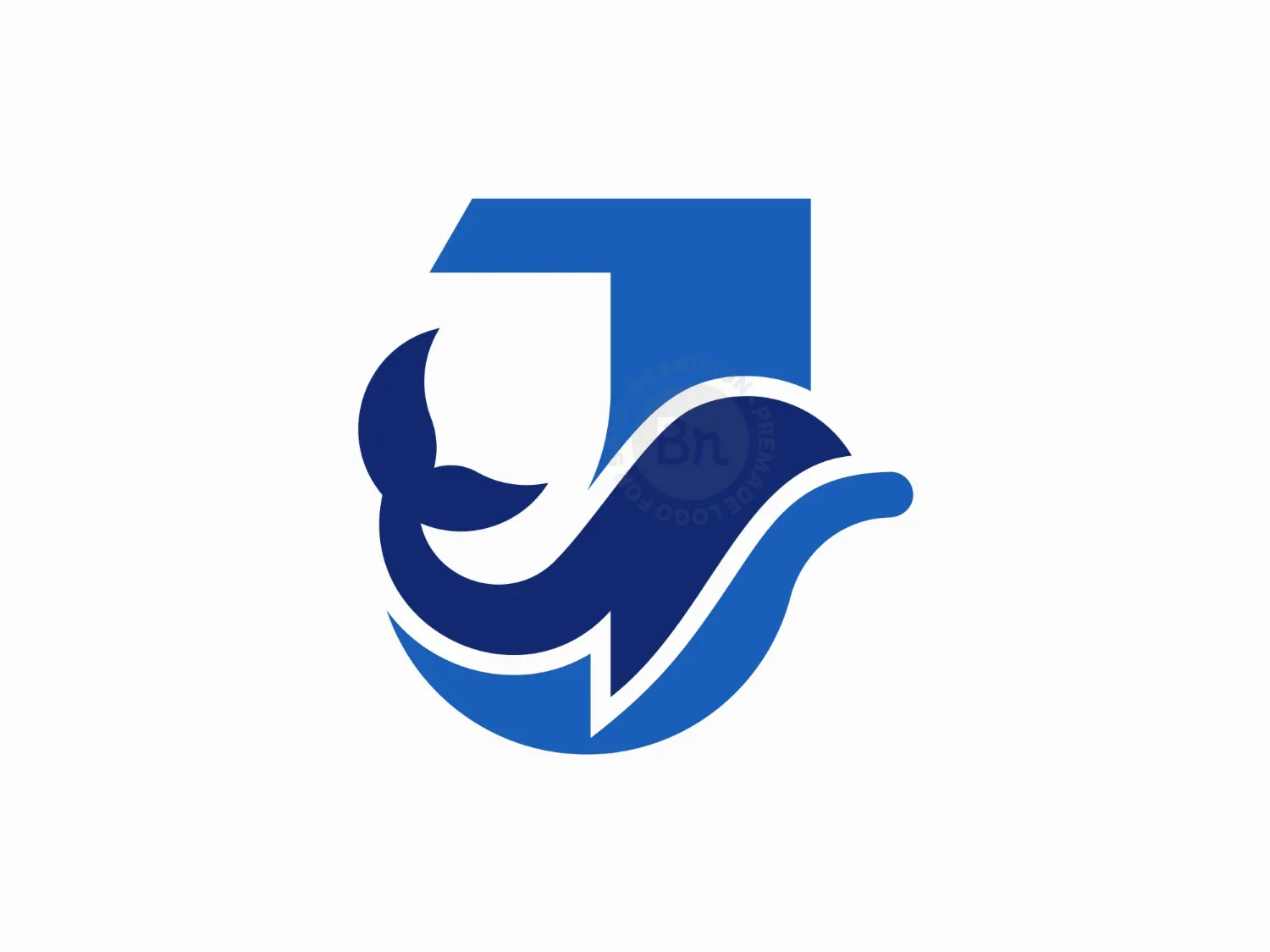 Cheerful Dolphin Letter J Logo