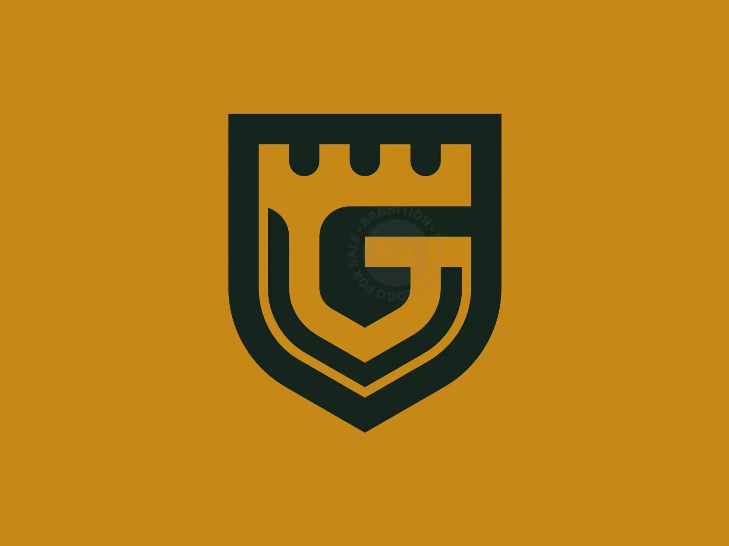 Simple Letter G Castle Shield Logo