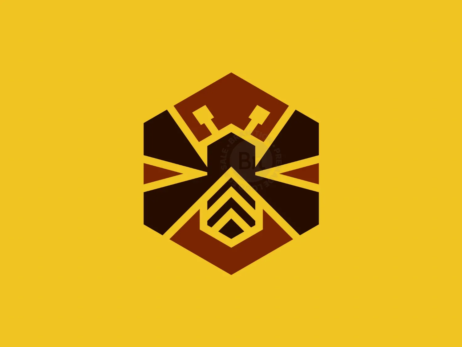 Simple Geometric Hexagonal Honeybee Logo