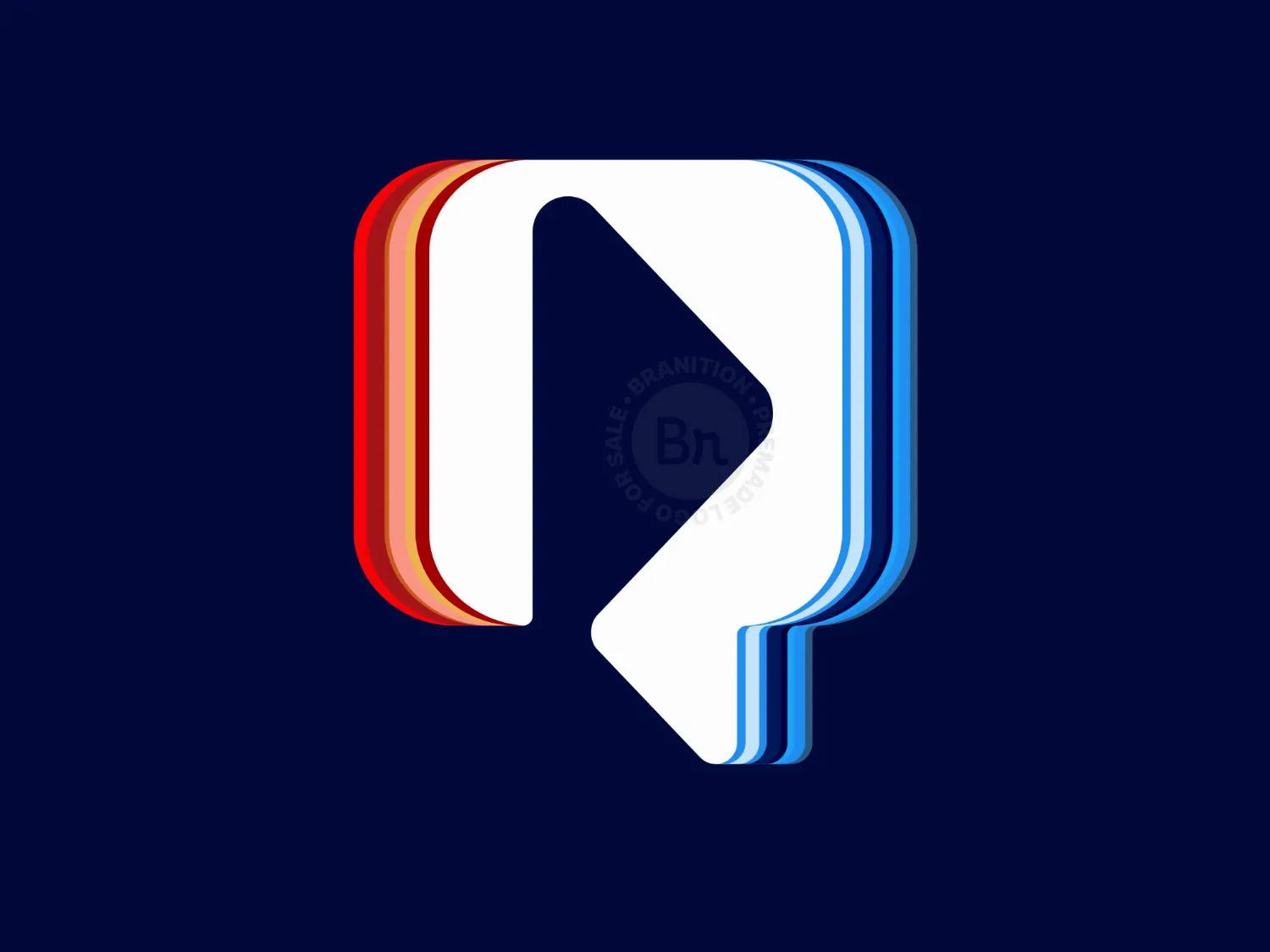 Letter Q Play Button Simple Logo