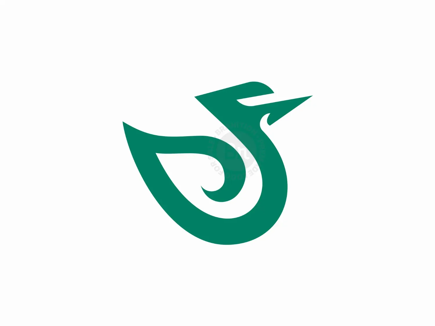 Simple Green Leaf Swan Logo
