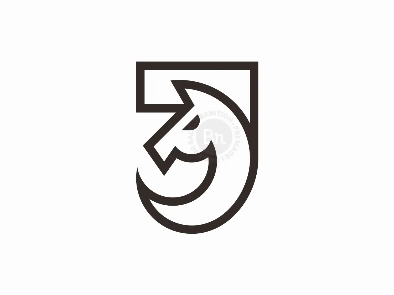 Simple Letter J Horse Logo