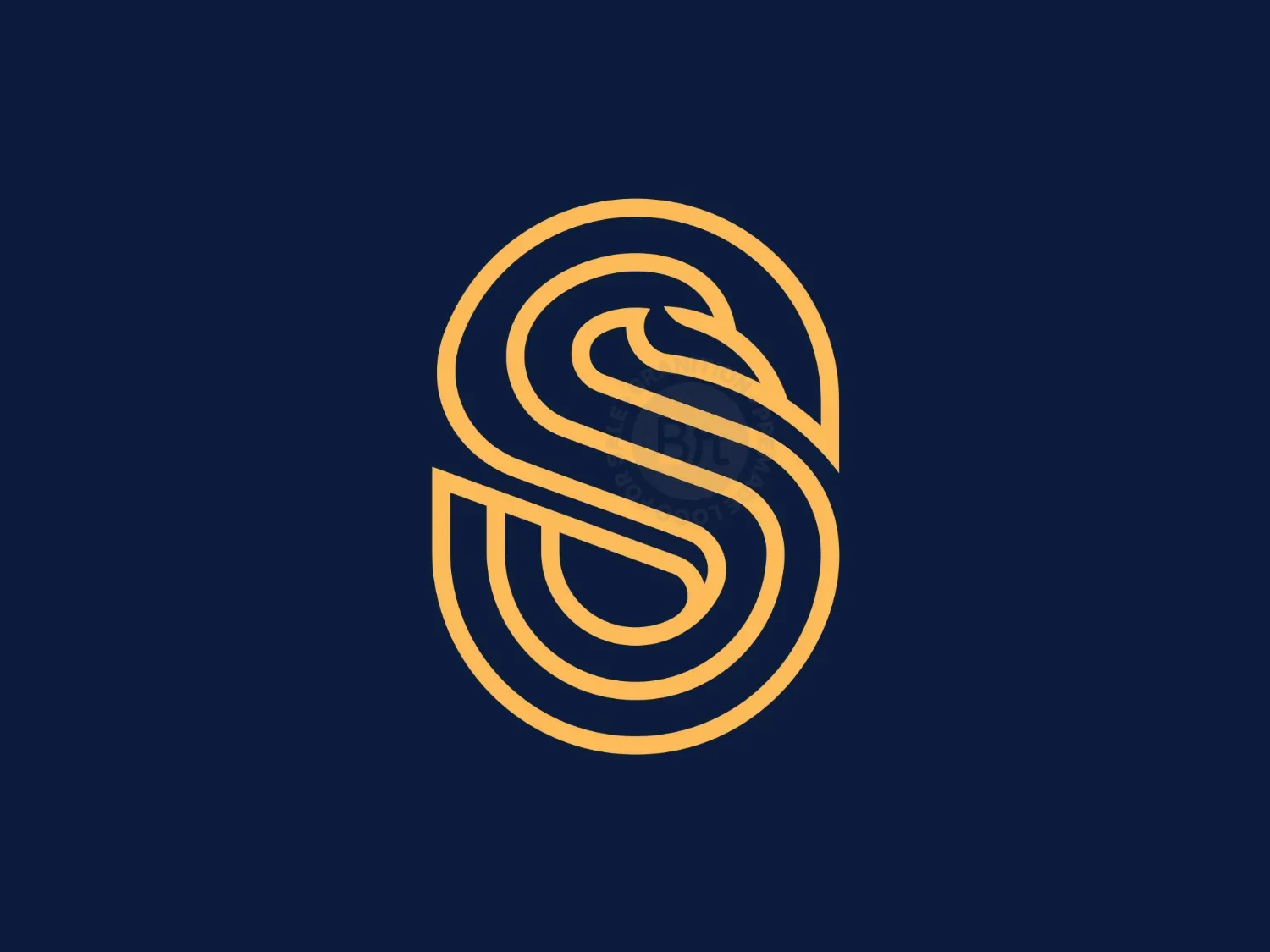 Golden Swan Logo Letter S