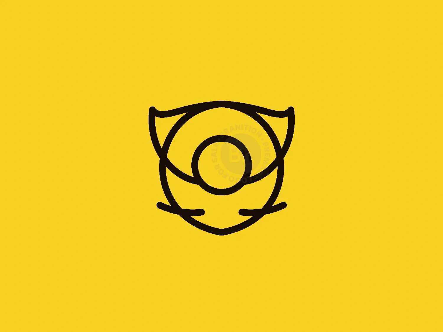 Abstract Owl Line Art Logo Design