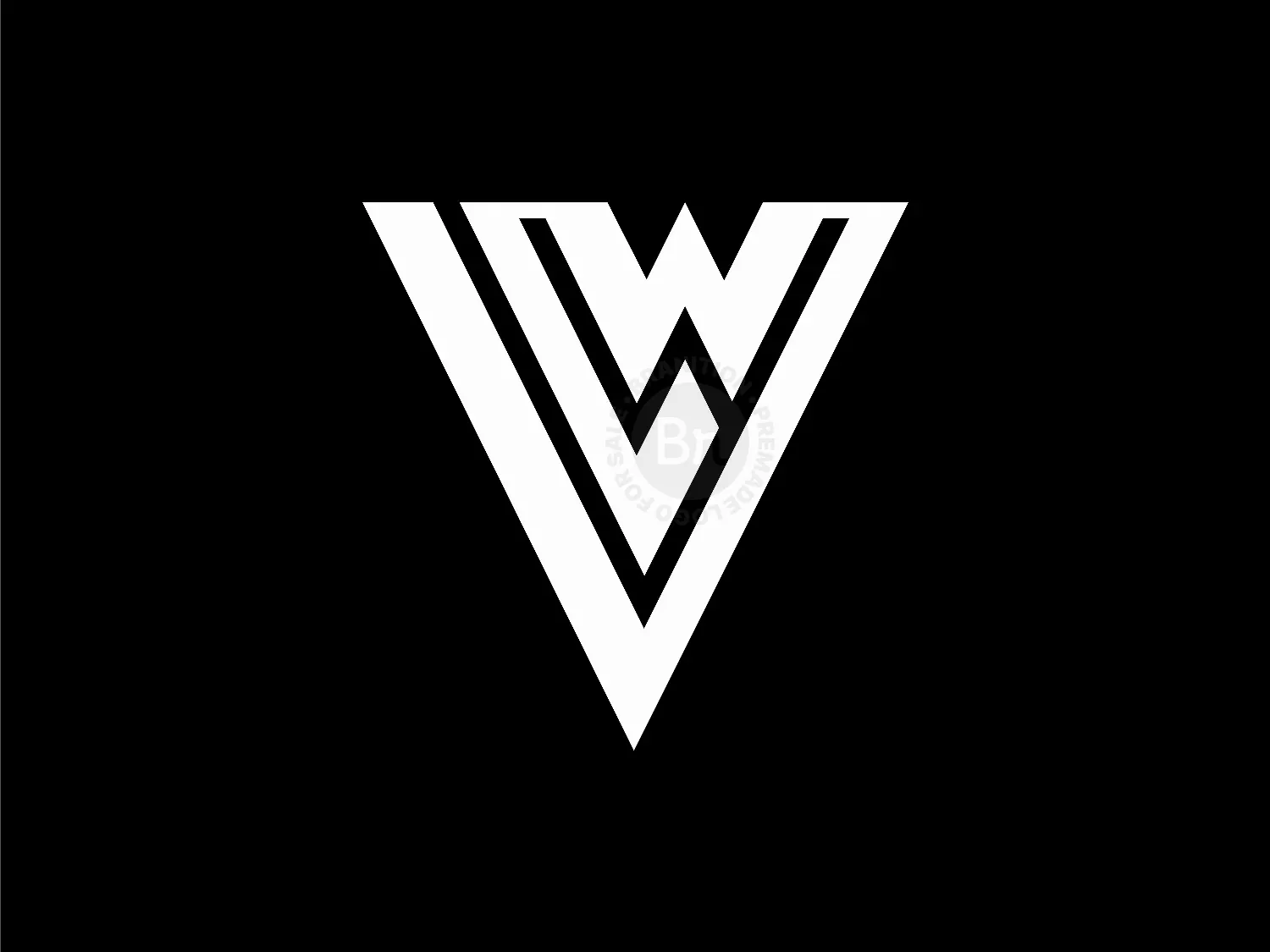 Letter VW Initial WV Elegant Line Monogram Logo