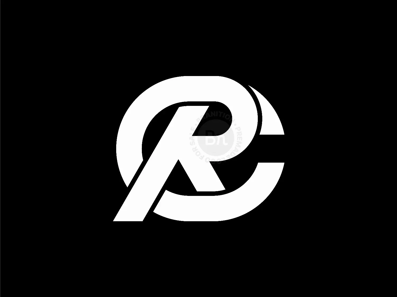 Letter CR Initial RC Interlocking Line Monogram Logo