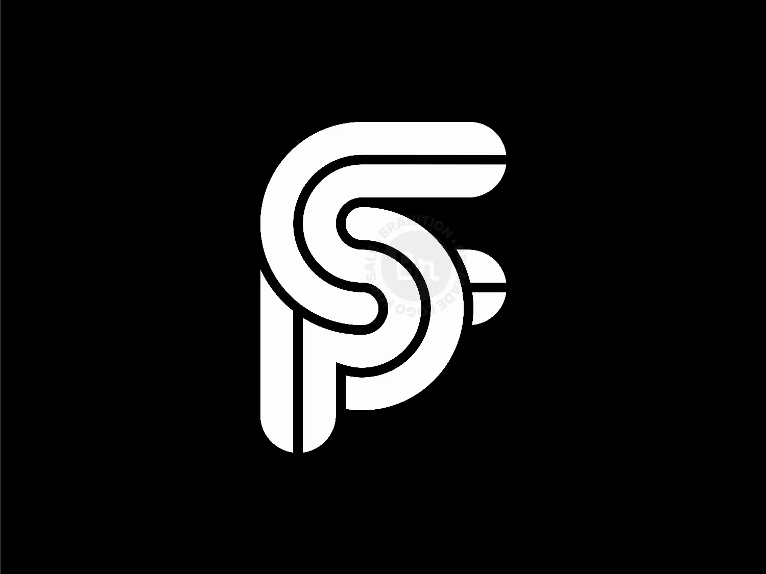 Letter CP Initial PC Dynamic Geometric Line Lettermark Logo