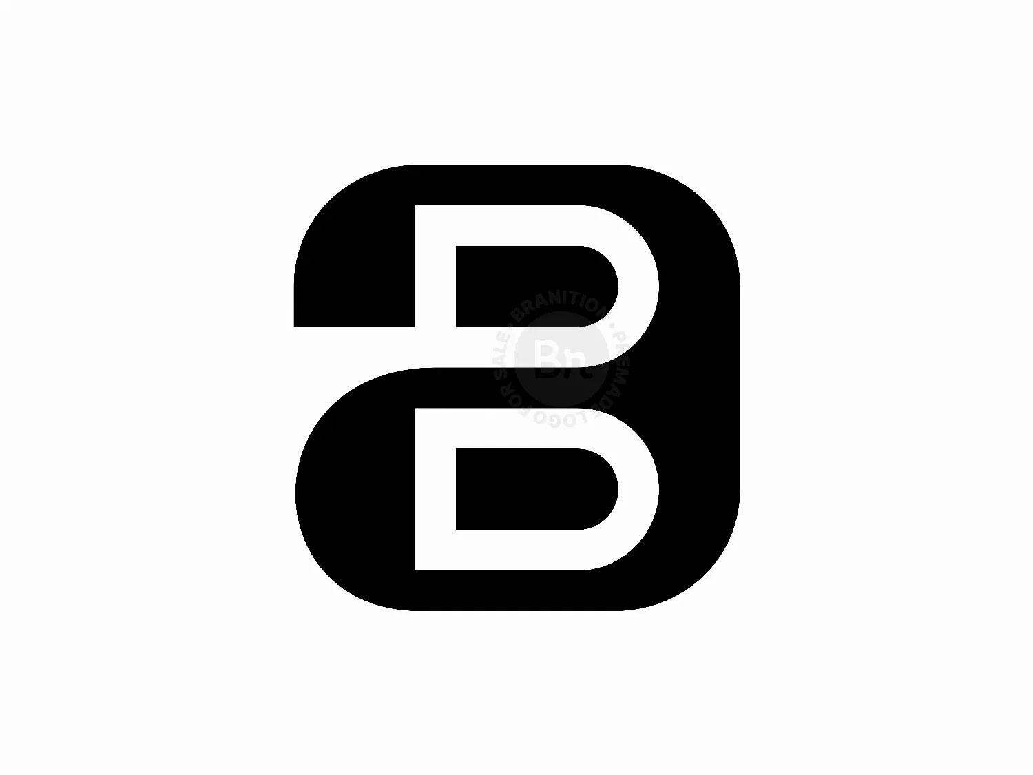 Letter AB Initial BA Negative Space Line Monogram Logo
