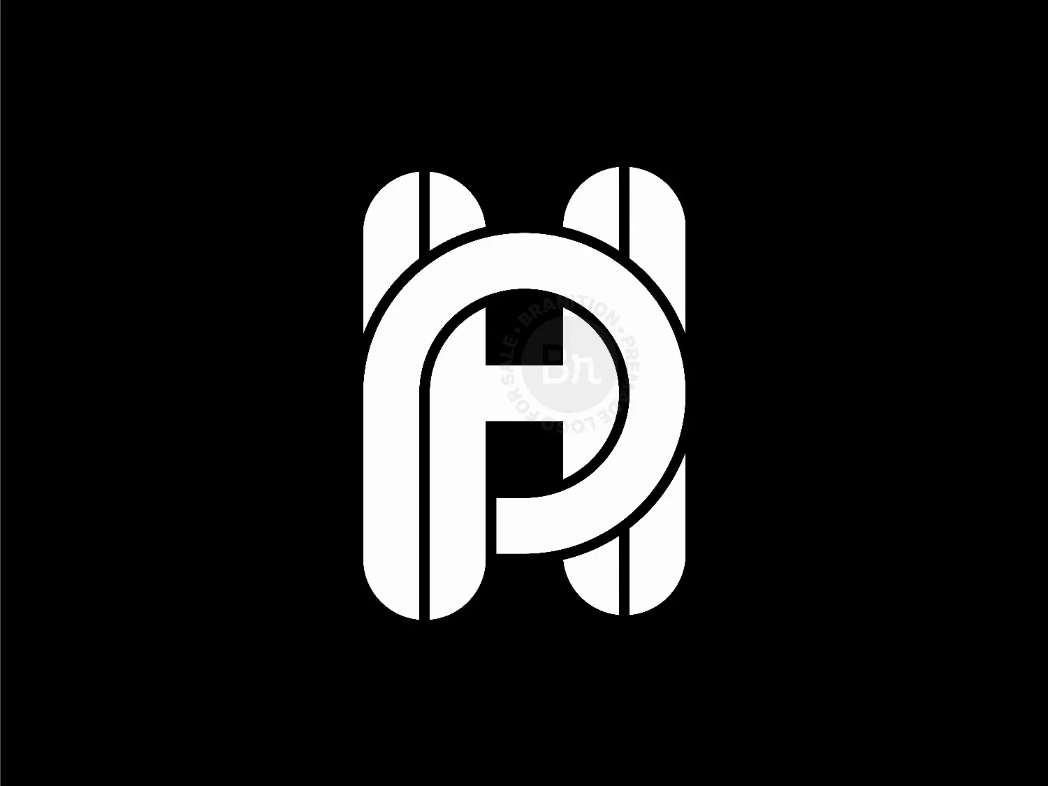 Letter HP Initial PH Geometric Line Monogram Logo