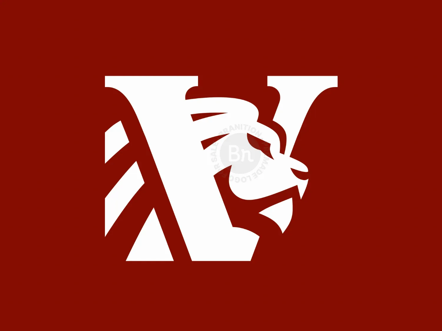 Letter V Victorious Lion Logo