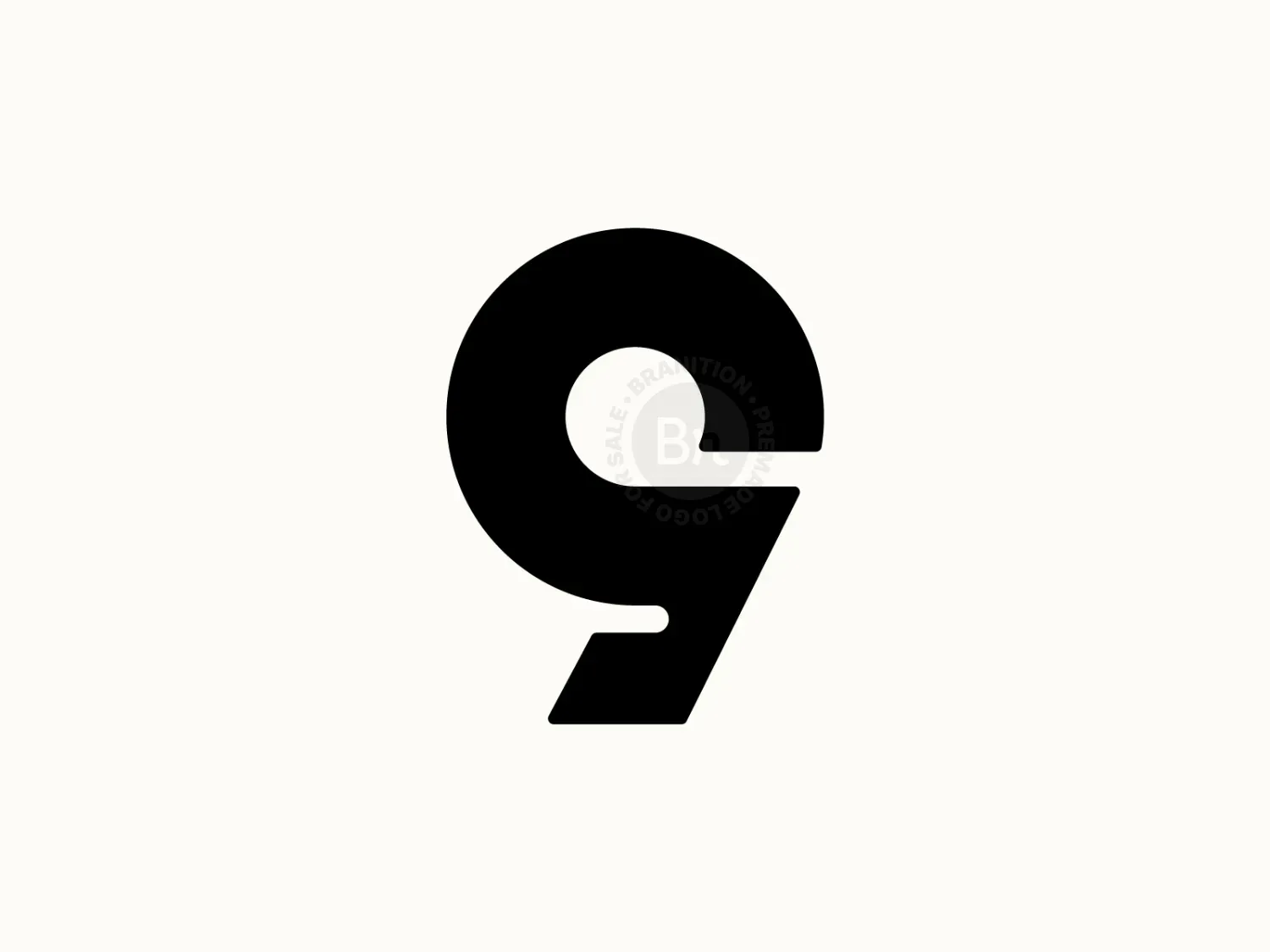 Abstract Number 9 Logo Design // For Sale