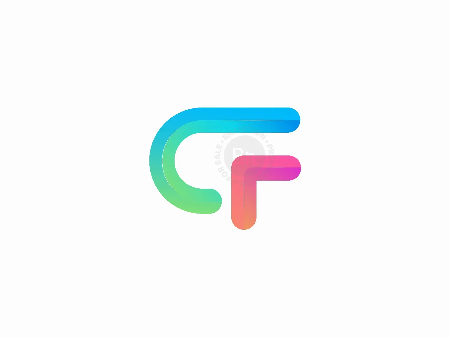 Colorful CF Letter Logo Design