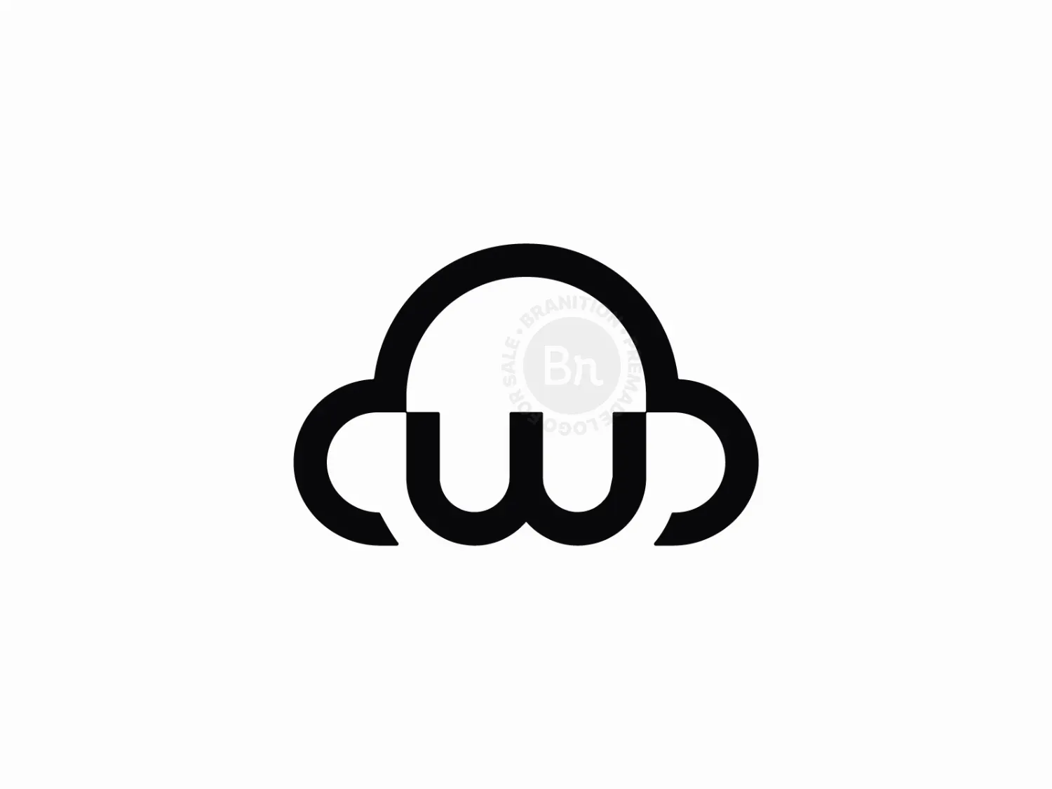W Logo, W Minimalist Logo, W Cloud Logo // For Sale