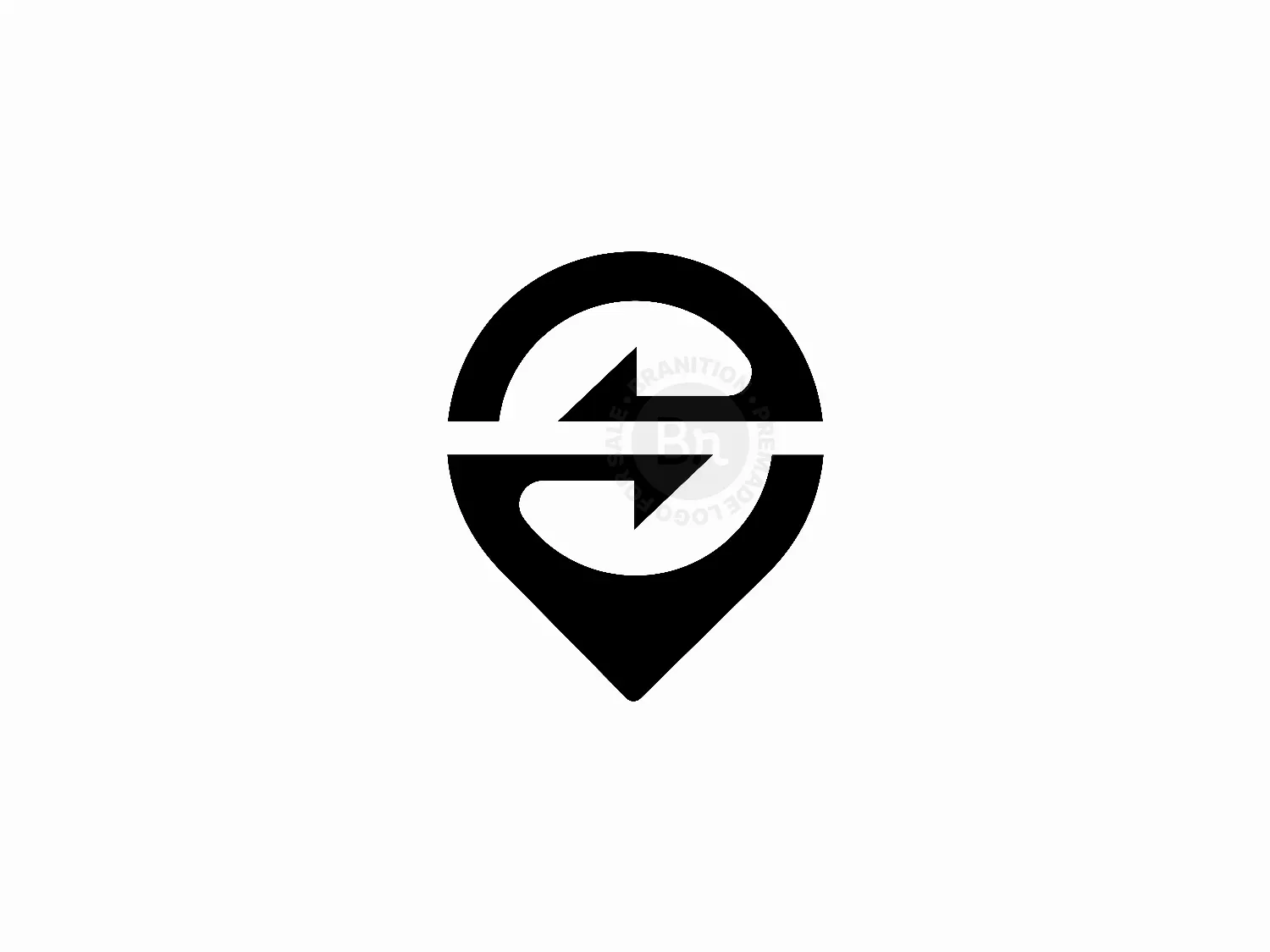 Abstract Location Pin Arrow Logo Design