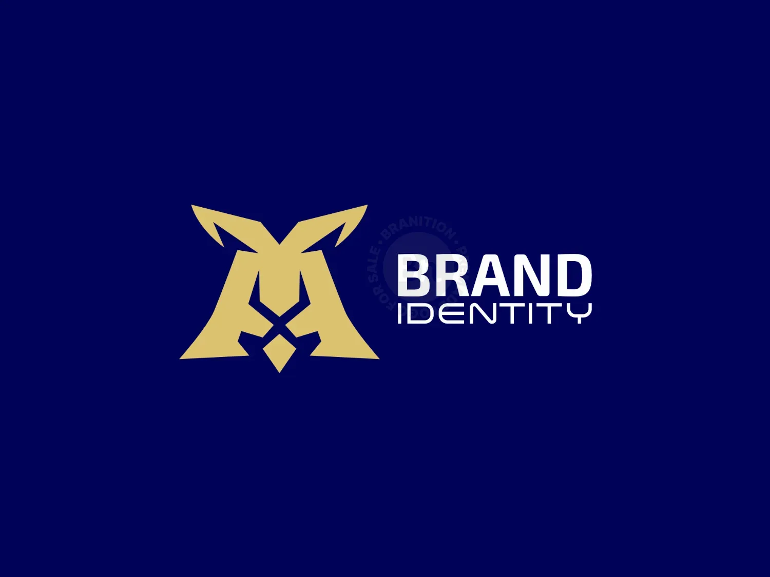 Letter Am Ma Lion Head Logo