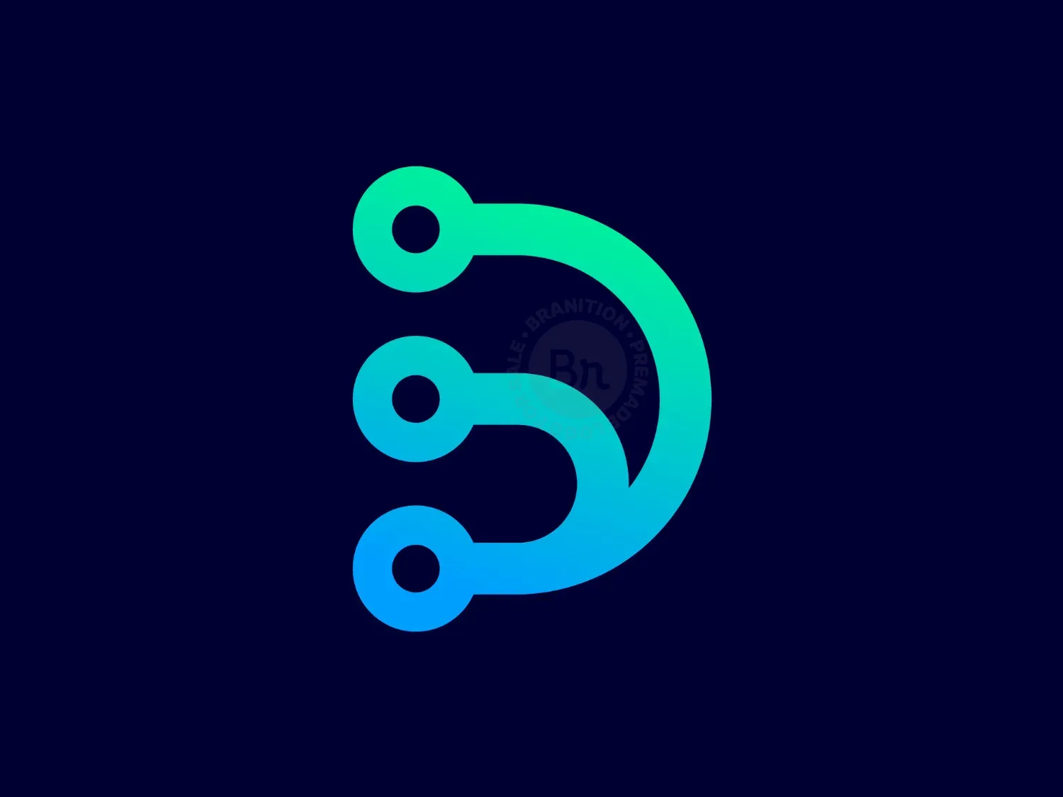 Modern Letter D Technology Logo