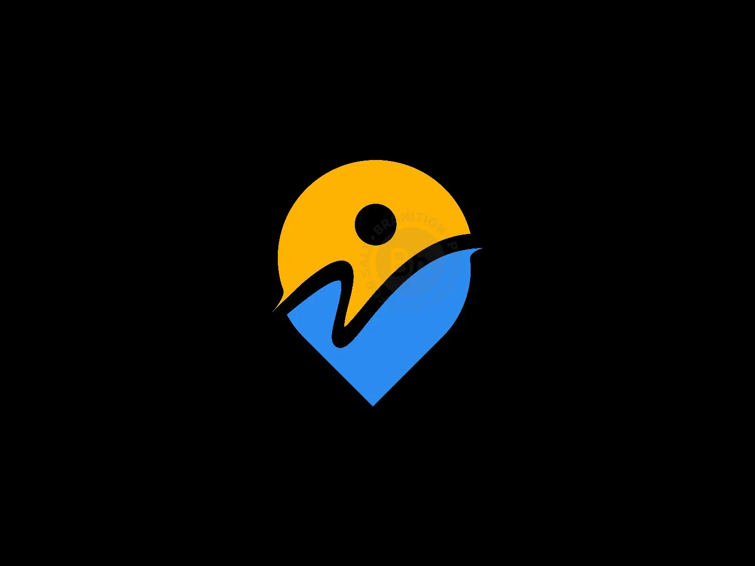 Modern Travel Pin V Logo