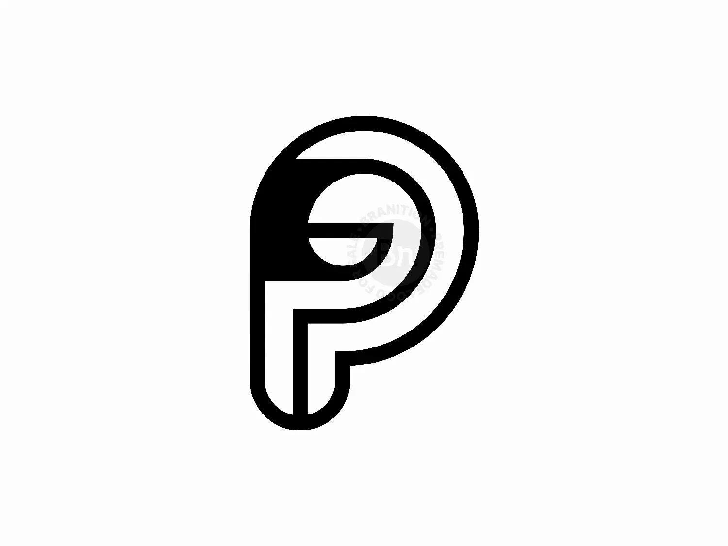 Letter P Paper Document Folder Geometric Line Monogram Logo