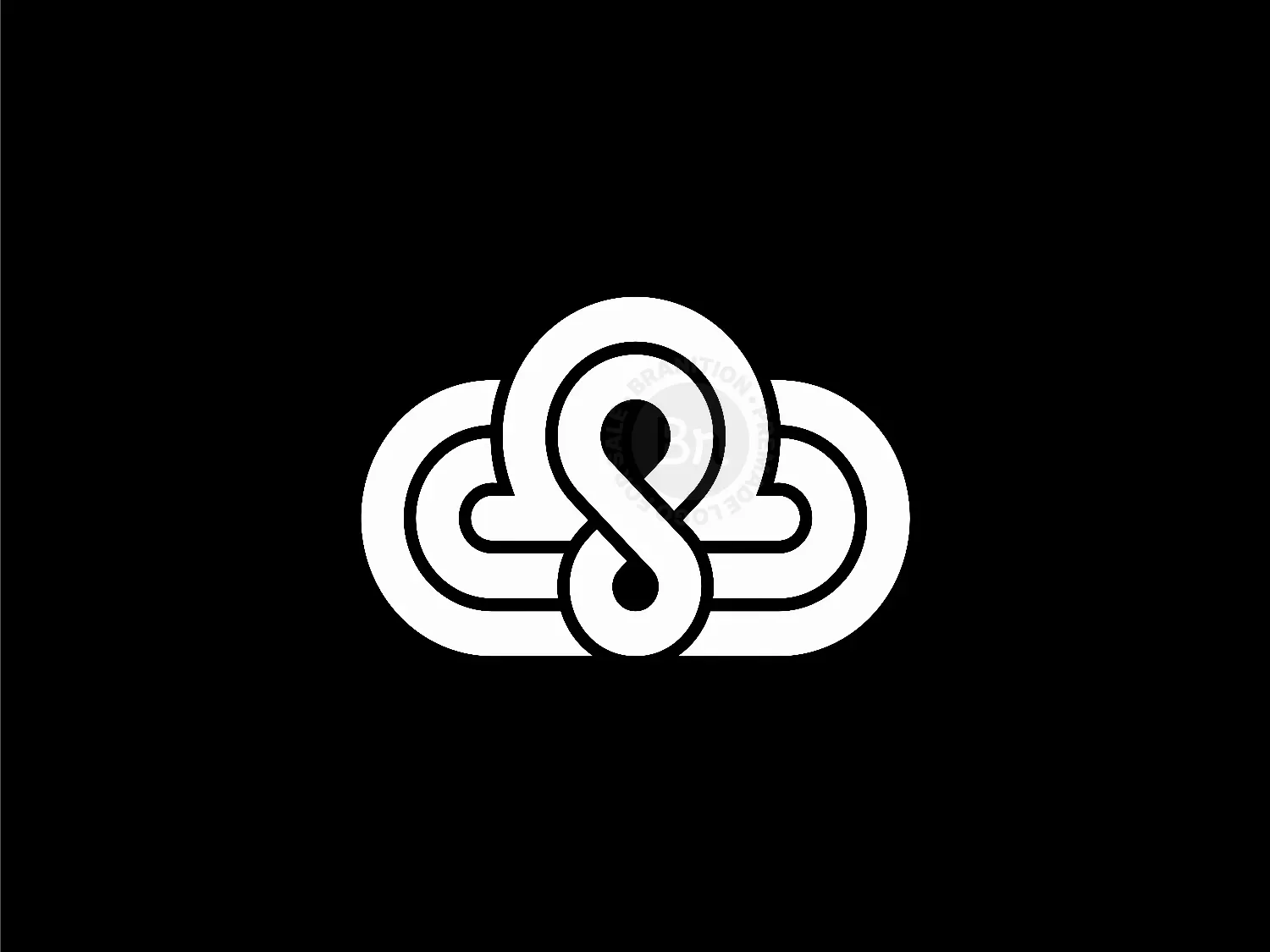 Cloud Omega Infinity Geometric Line Logo