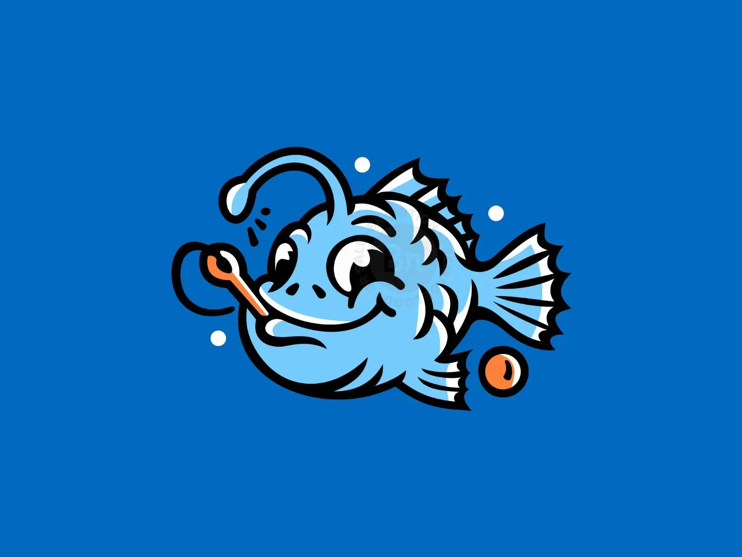 Hooked Ocean Anglerfish Mascot Logo