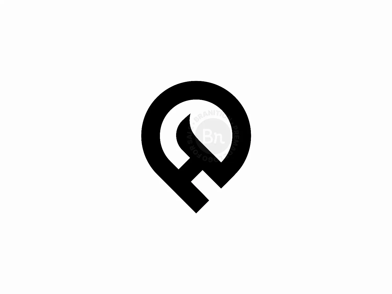 Abstract H Letter Location Pin Logo Design