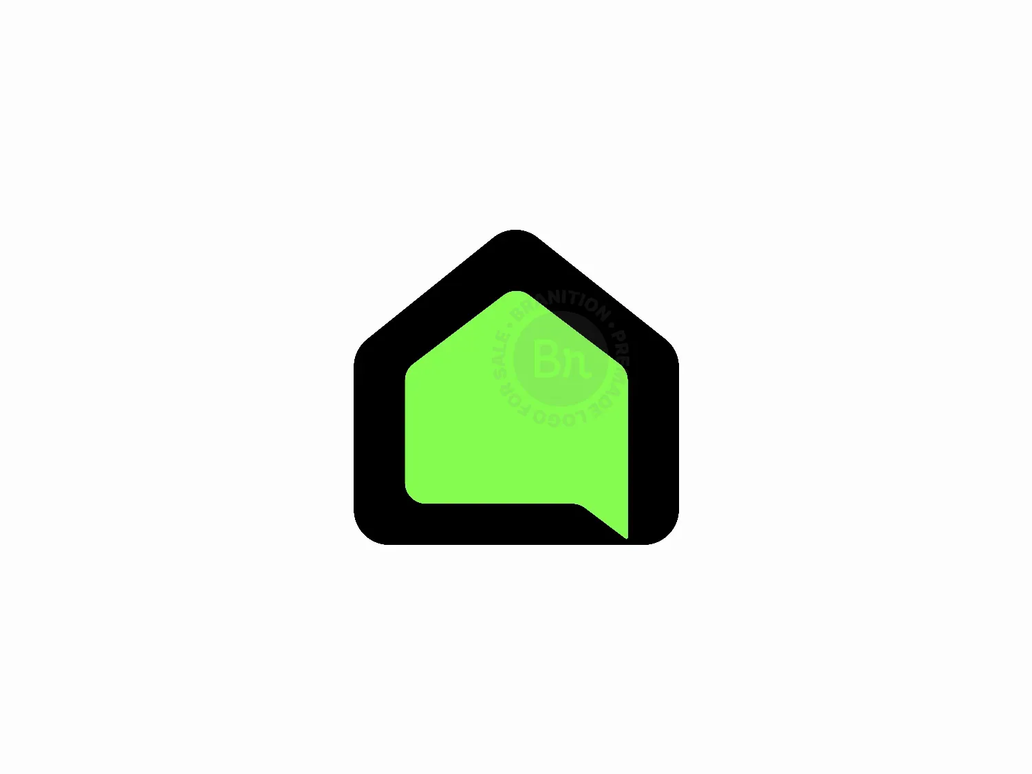 Minimal Home Chat Logo Design