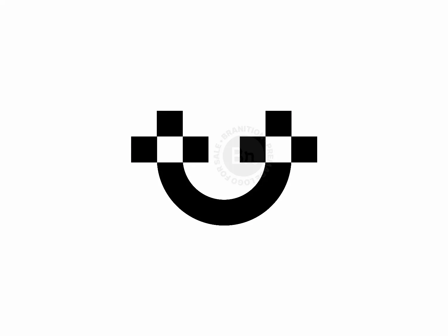 Abstract Pixel Smile Logo Design