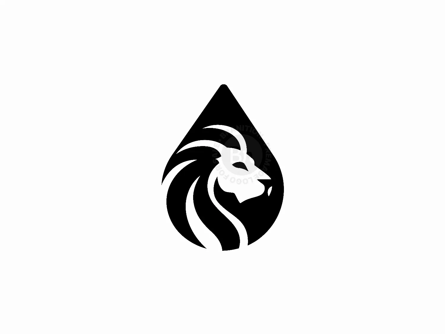 Abstract Lion Drop Logo Design