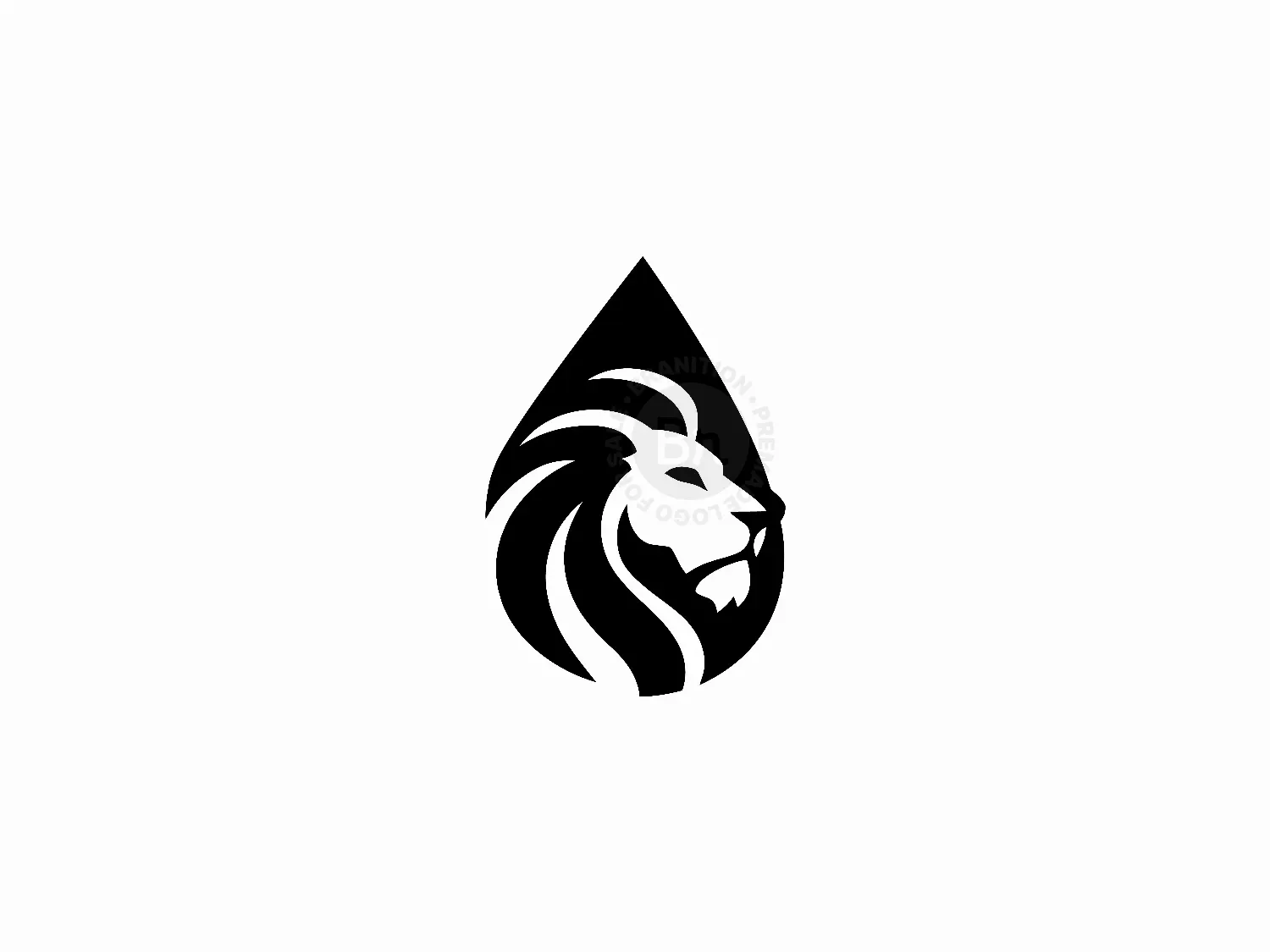 Abstract Lion Drop Logo Design