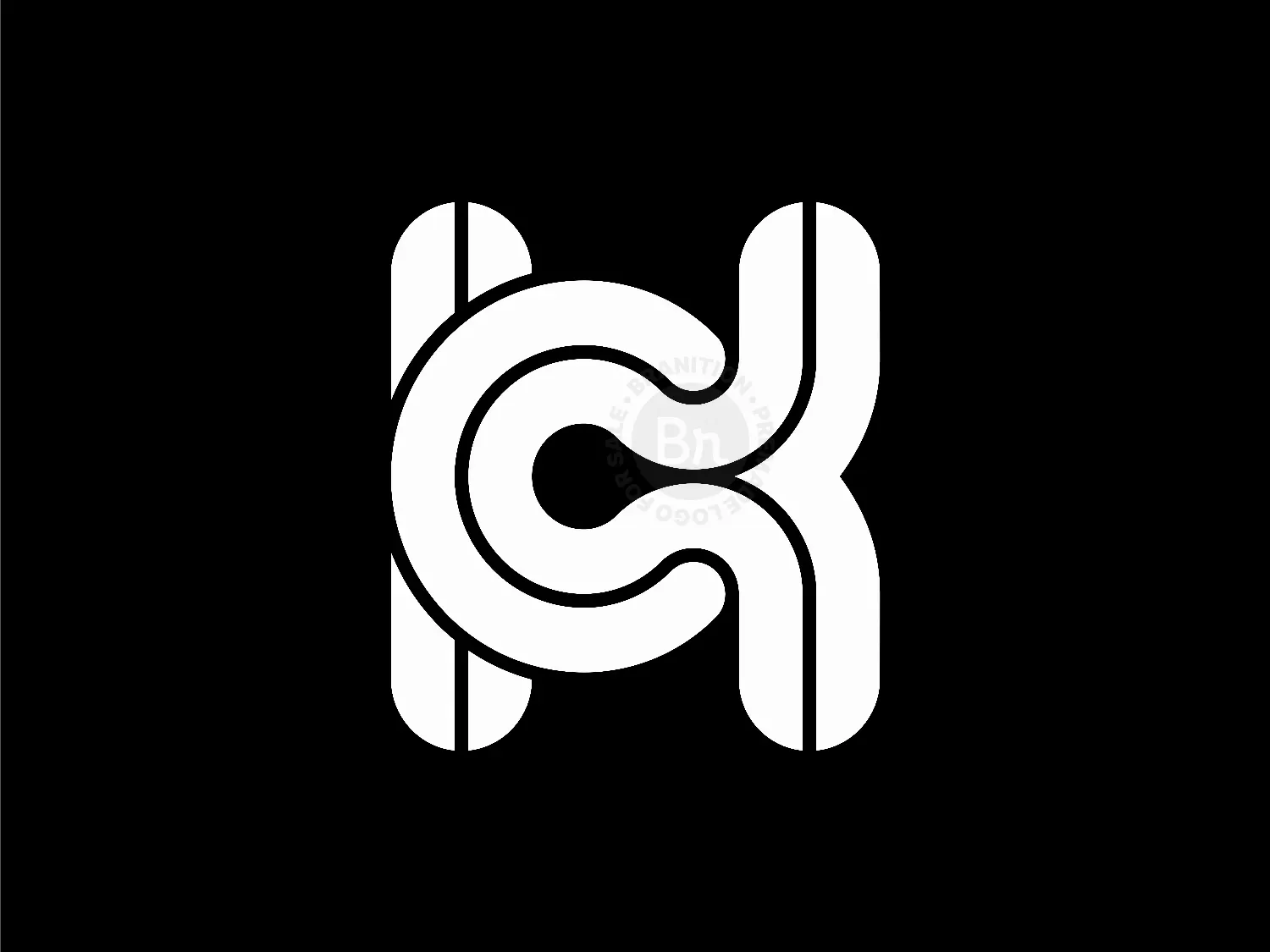 Letter KC Initial CK Geometric Line Monogram Logo