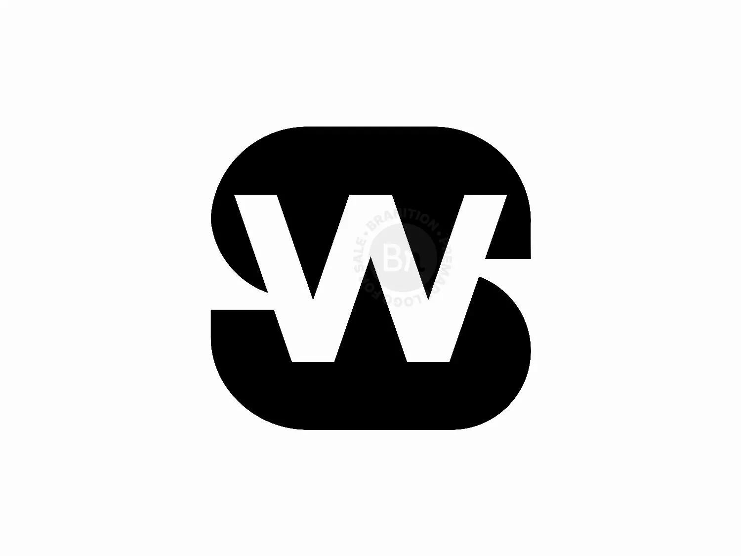 Letter SW Initial WS Negative Space Monogram Logo