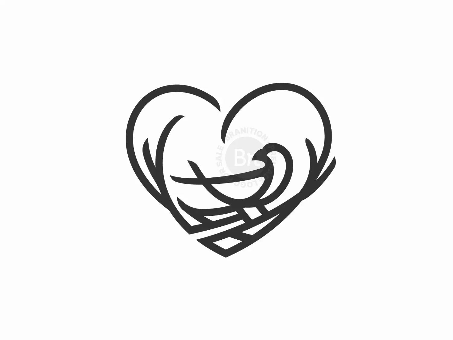 Bird Nest Love Logo