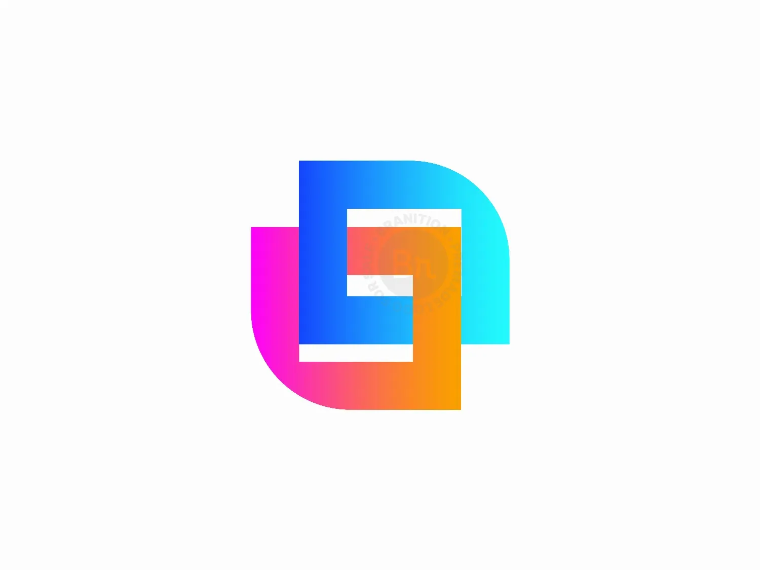 Abstract Interlocking Gradient Logo Design