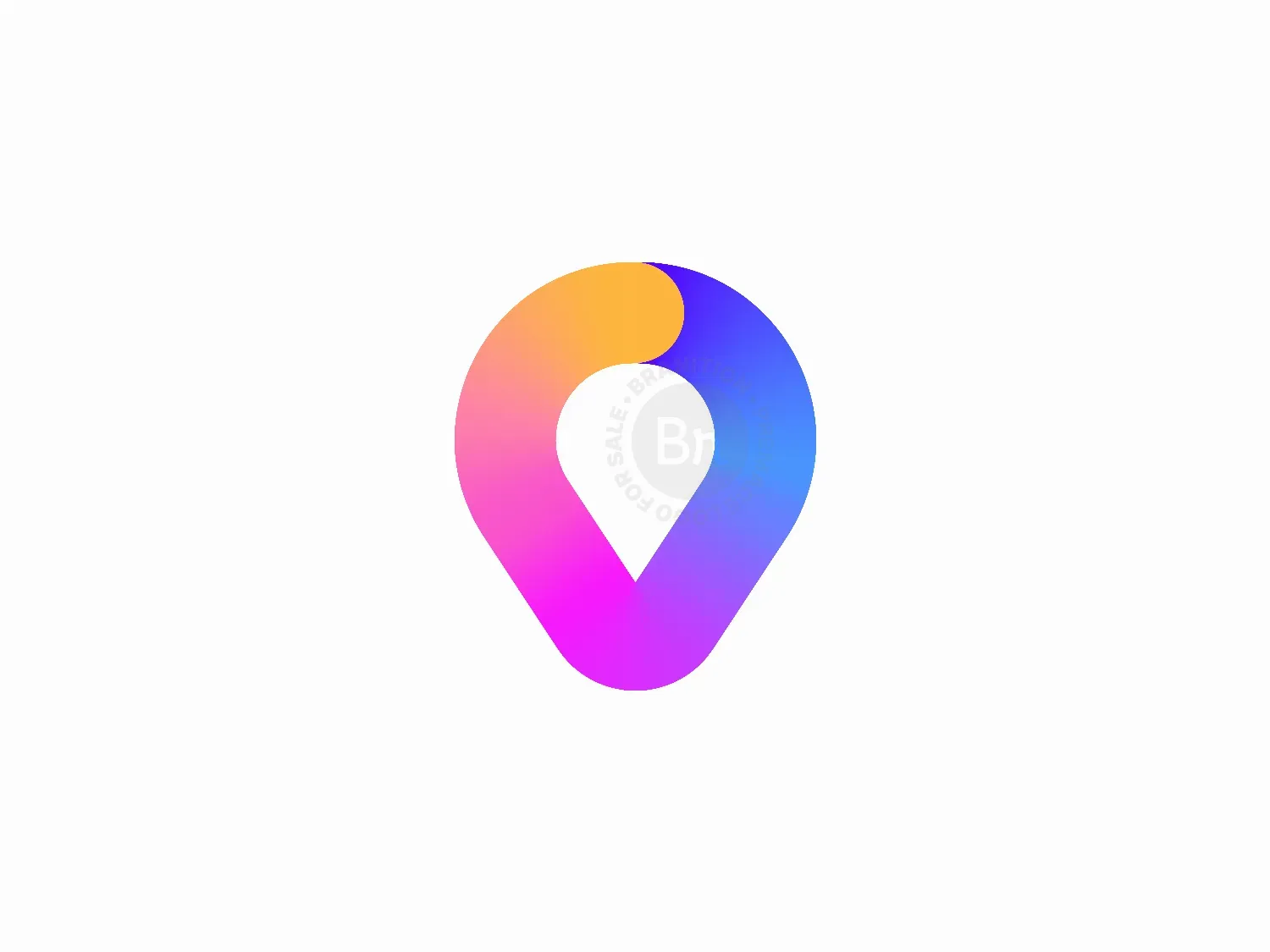 Colorful Gradient Location Pin Logo Design