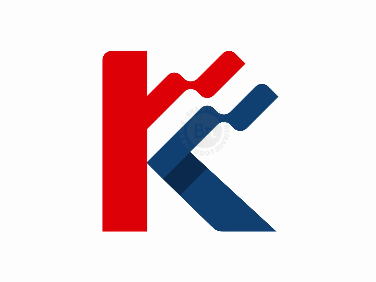 Letter K Flag Simple Logo