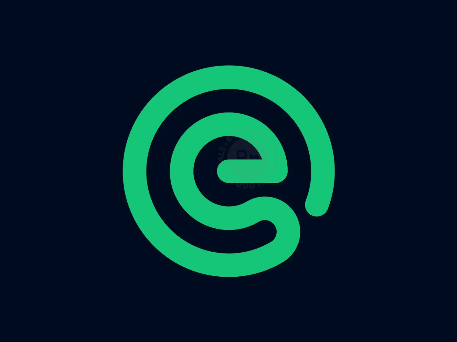 Letter E Spiral Or Round Simple Logo