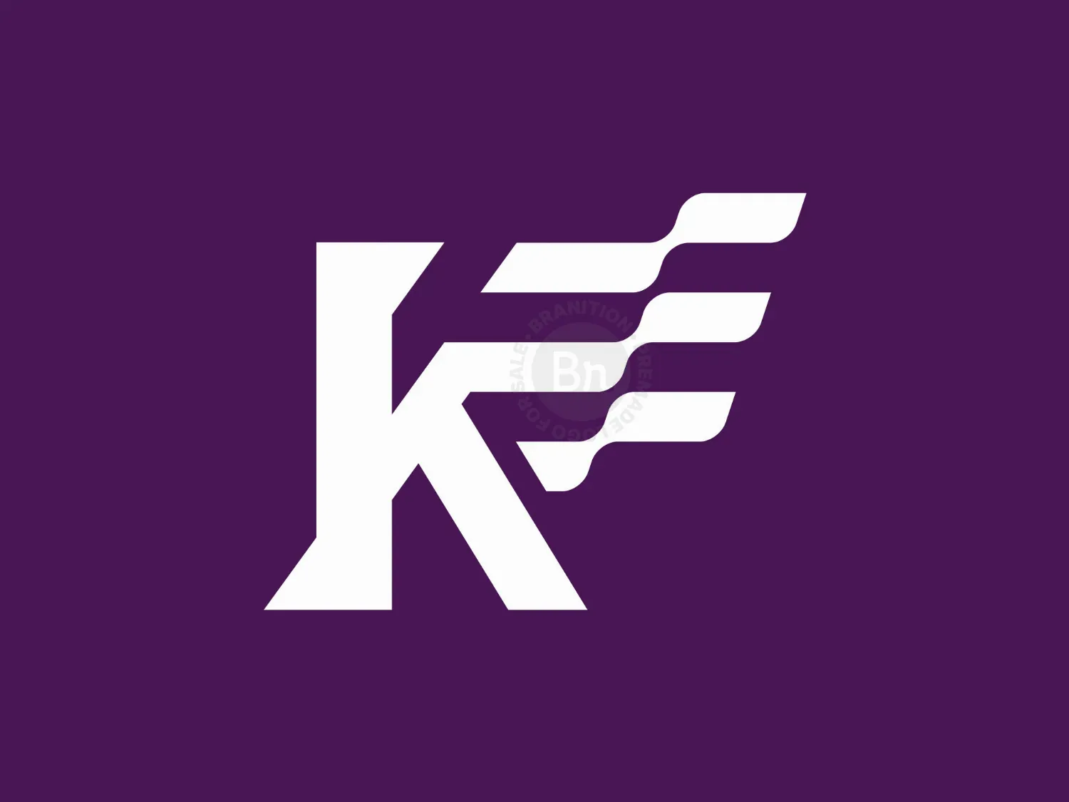 Letter K Modern Flag Simple Logo