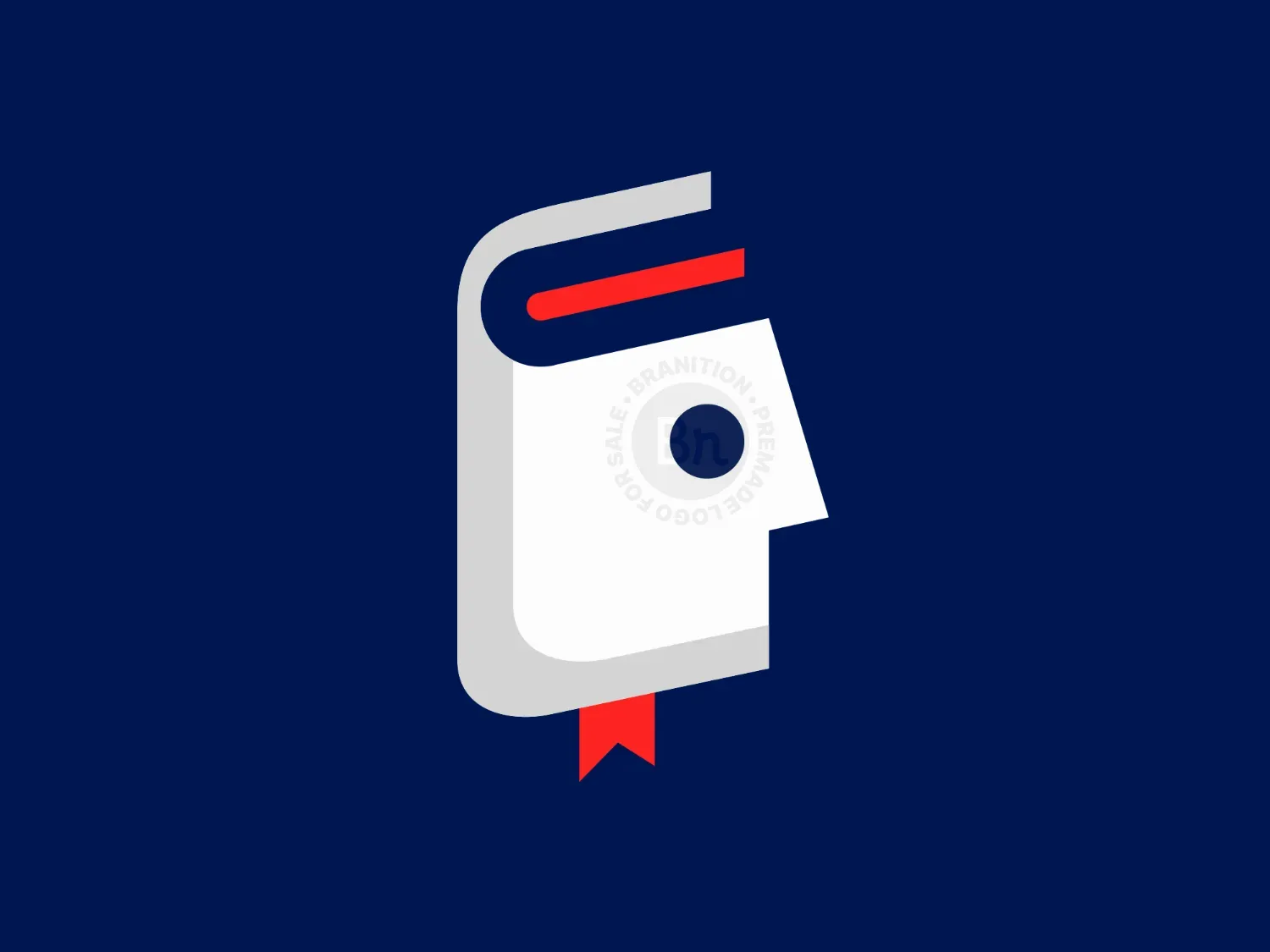 Book Human Head Simple Modern Logo