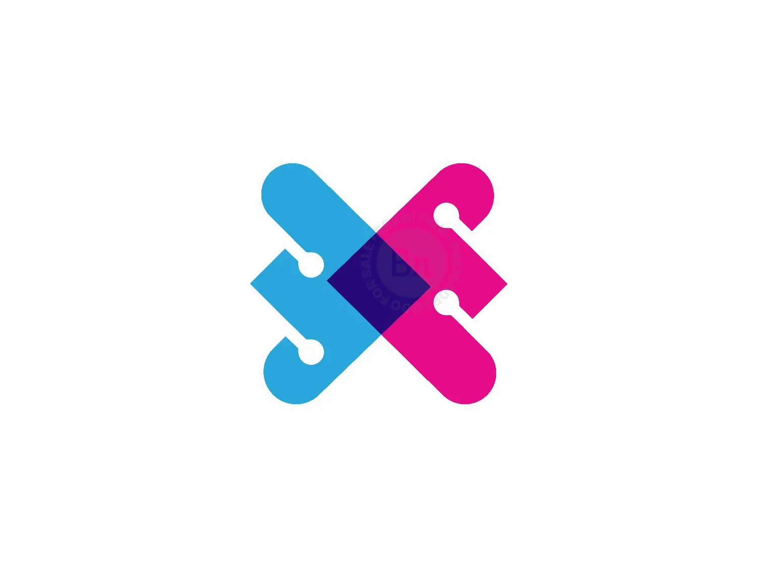 Abstract X Letter Tech Logo Design