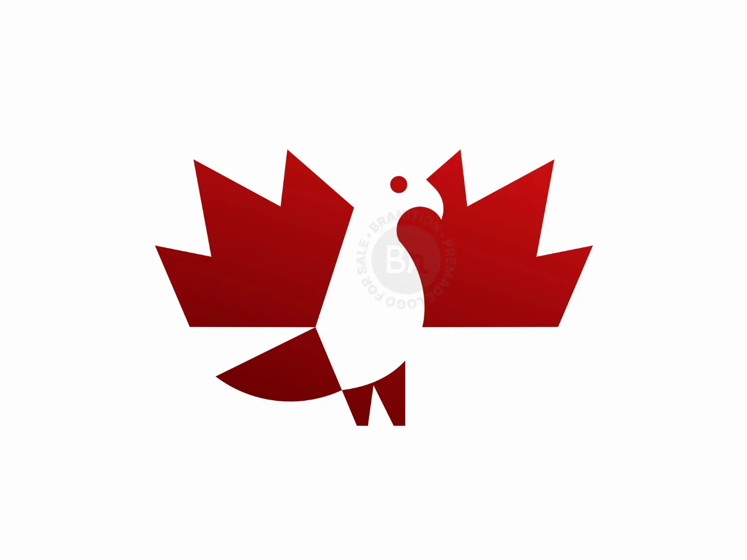 Canadian Bird Maple Leaves Logo