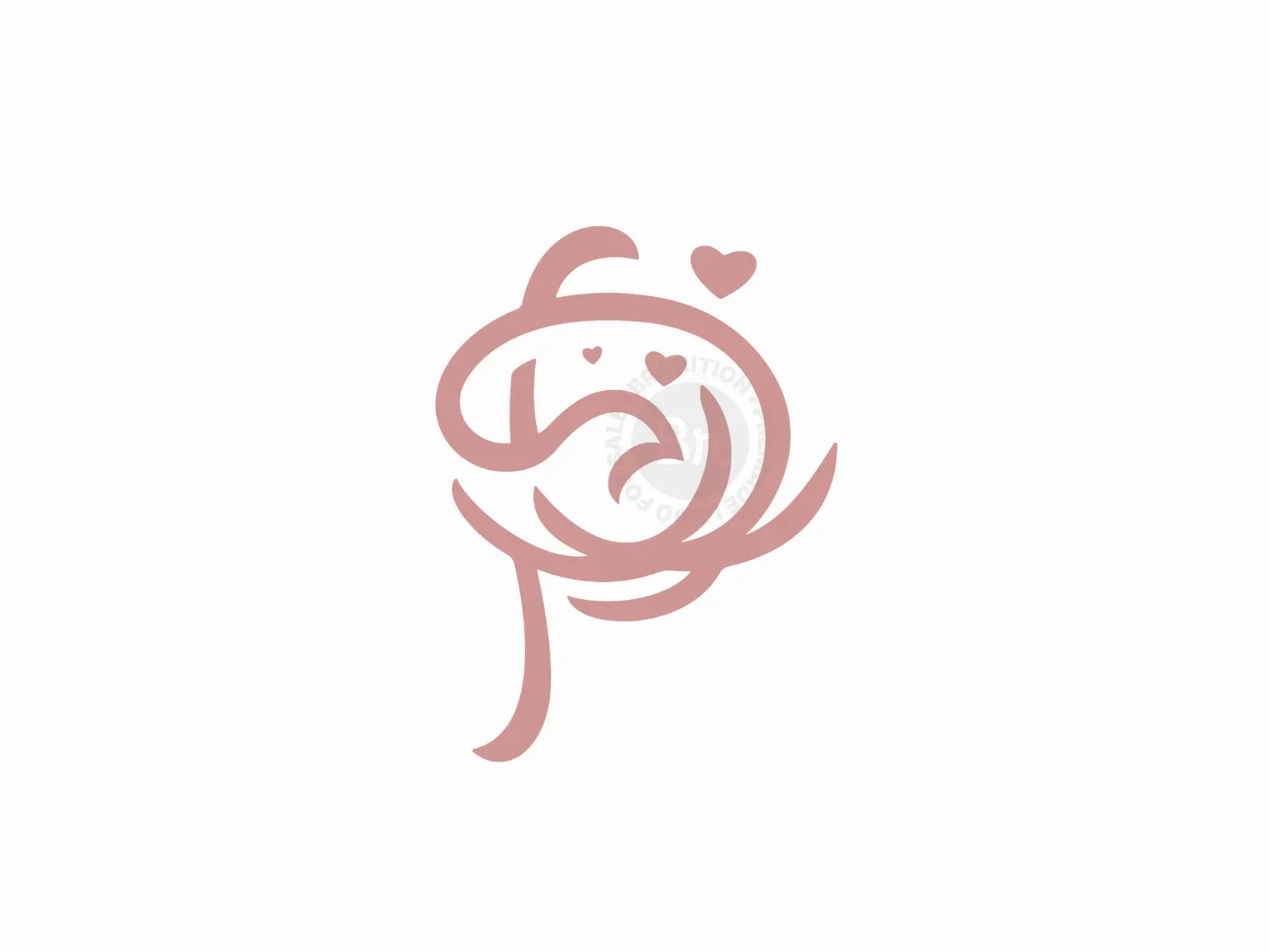 Letter P Bird Nest Logo