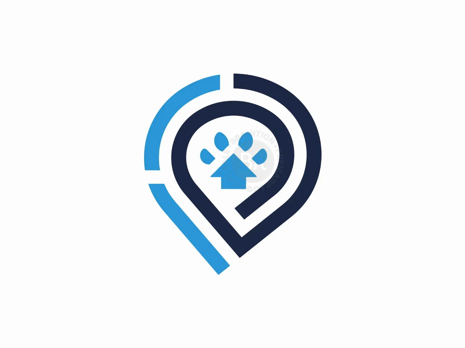 Letter P Paw Home Location Logo