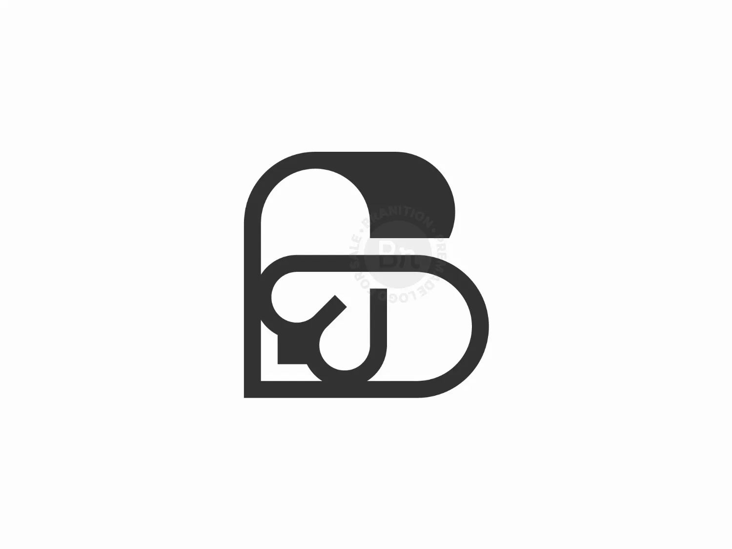 Letter B Heart Logo