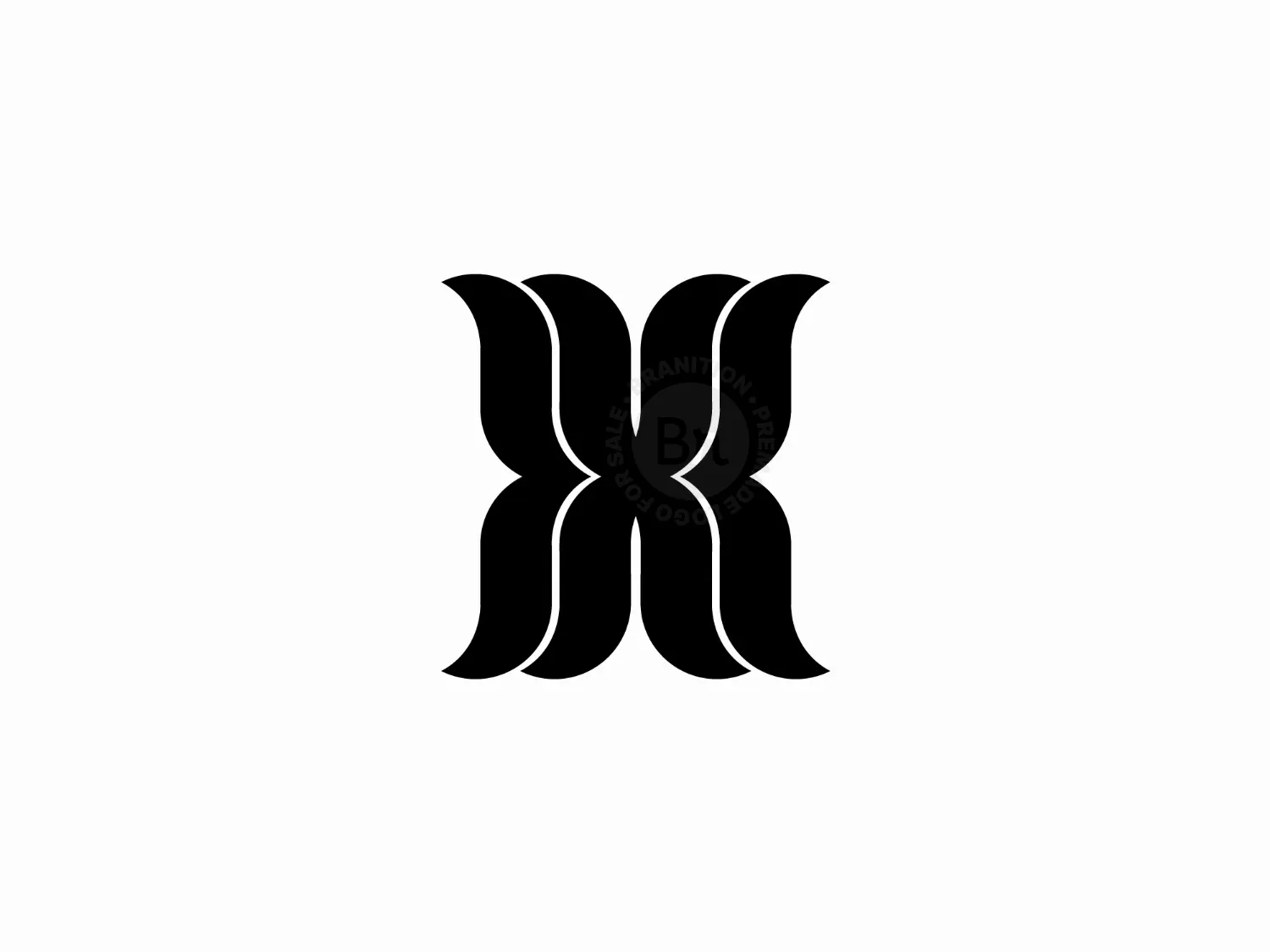 Double X Symmetric Monogram Simple Logo