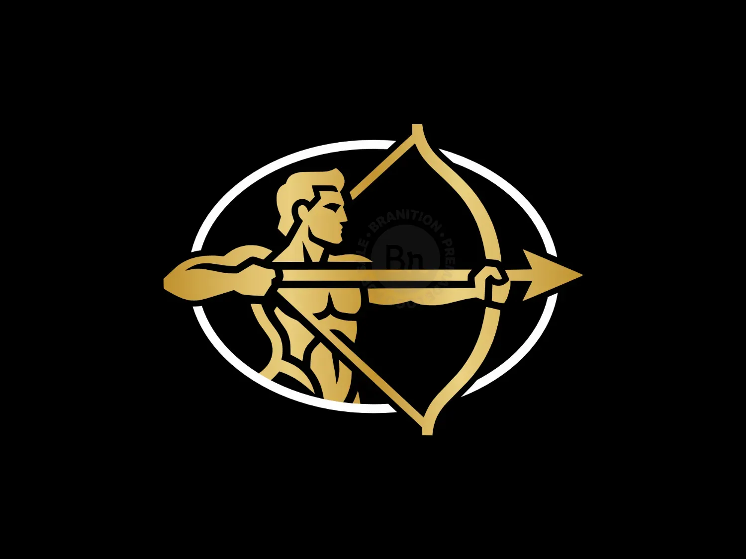 Gold Archer Sagittarius Logo