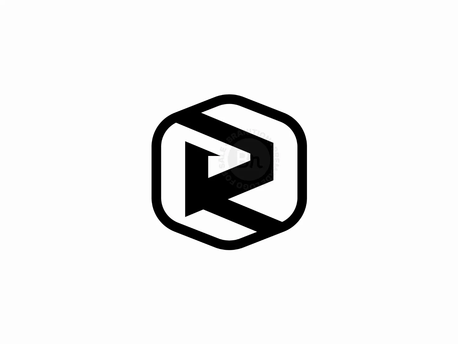 Letter R Hexagon Monogram Logo
