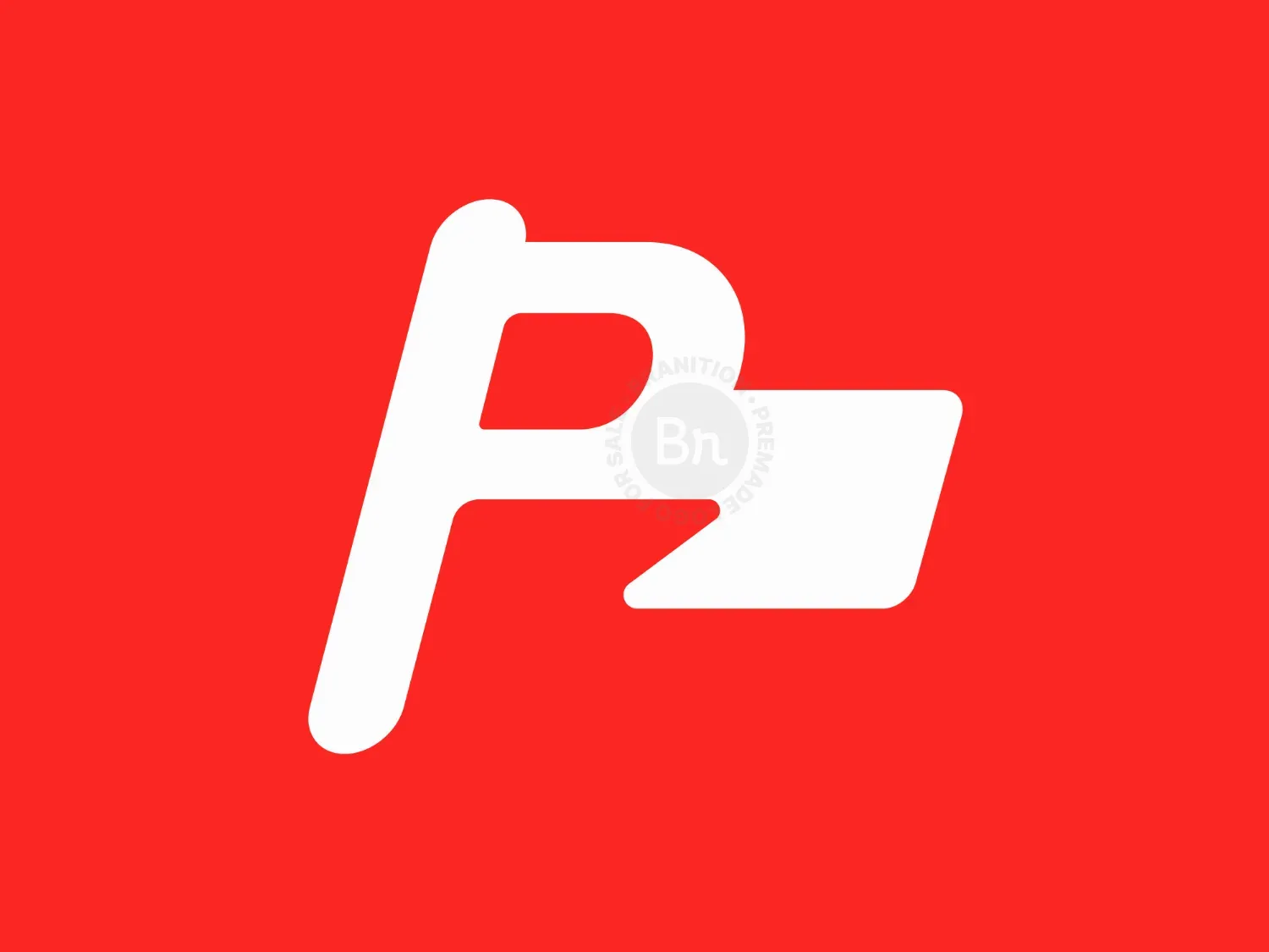 Letter P Flag Simple Logo