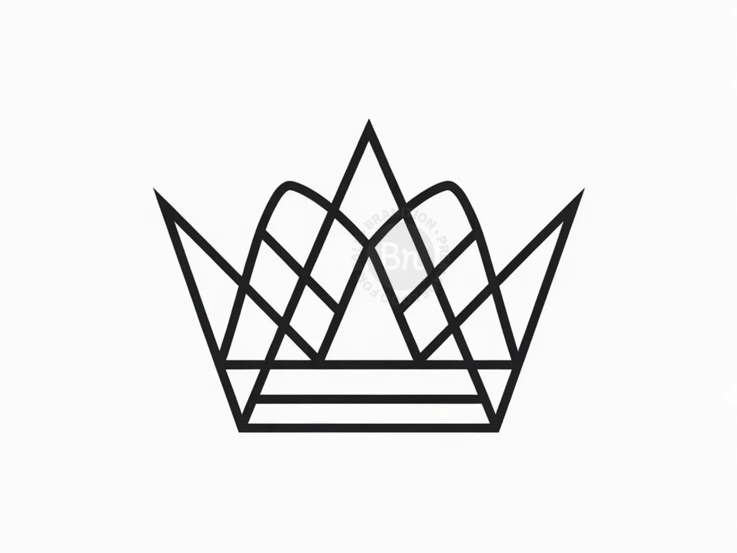 Geometric Crown Logo Design